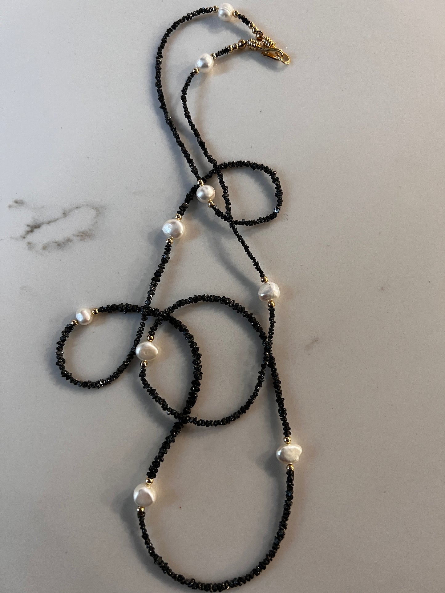 Black Diamond Pearl Necklace