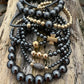 Black Gold Bead Bracelets