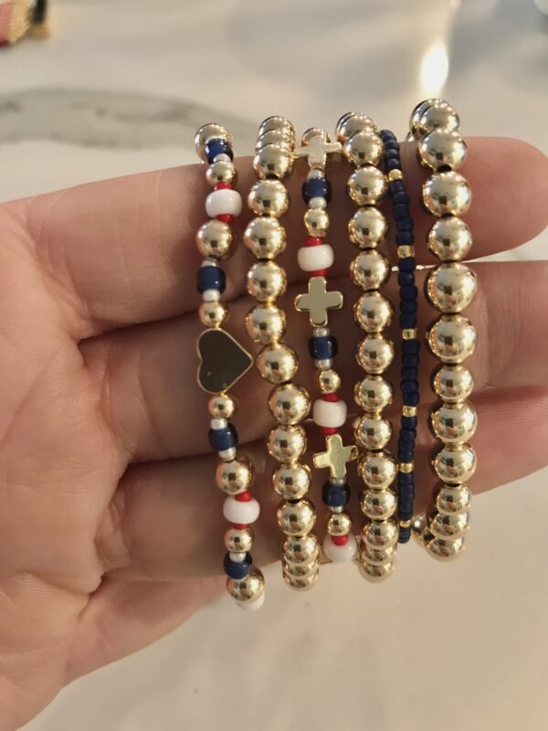 Patriotic Gold Fill Bead Bracelets