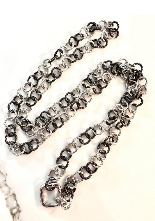 Silver Black Link Chain