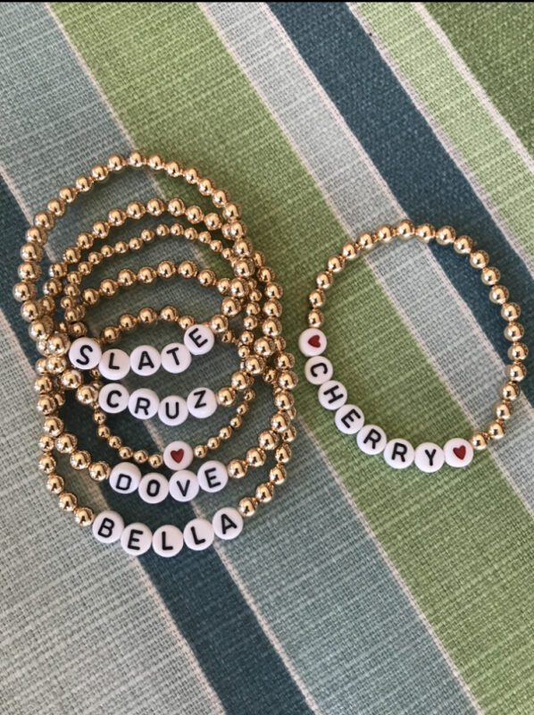 Name Gold Hand Beaded Bracelets