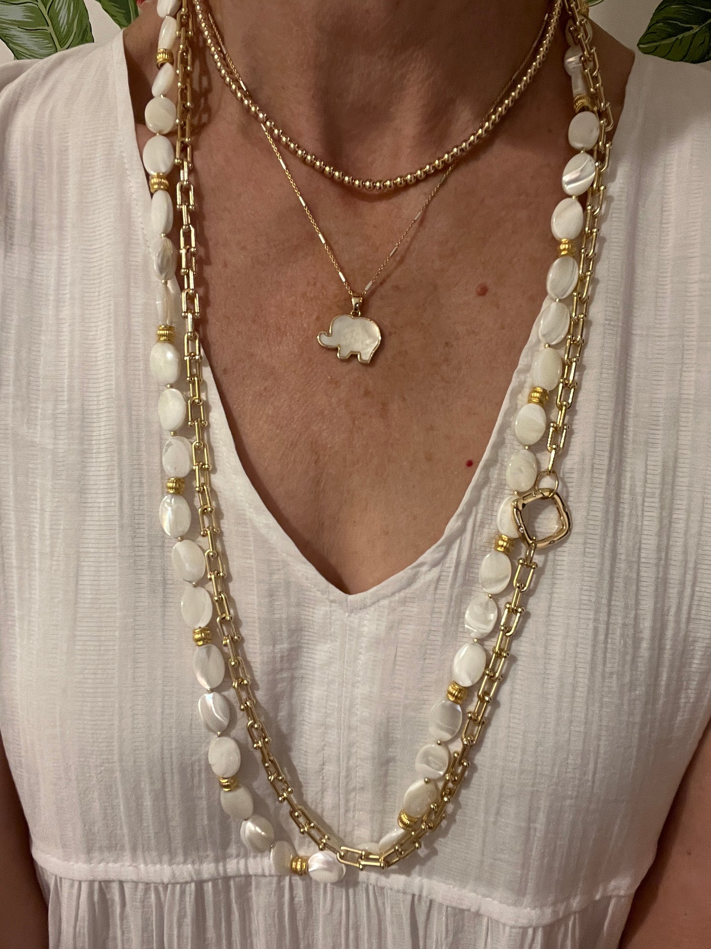 Pearl Gold Hand Beaded Necklace