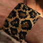 Leopard Hand Beaded Cuff Bracelet