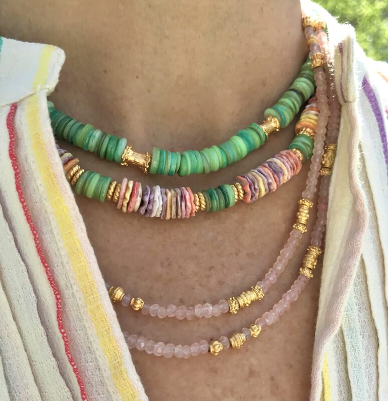 Colorful Shell Jade Bead Necklaces
