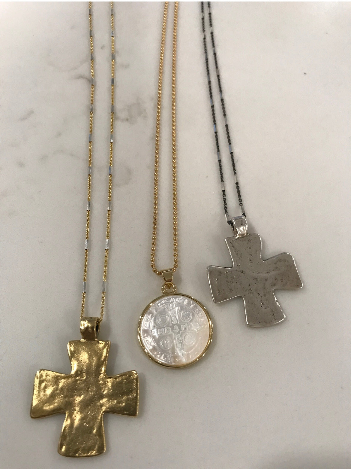 Cross Silver Gold Necklace