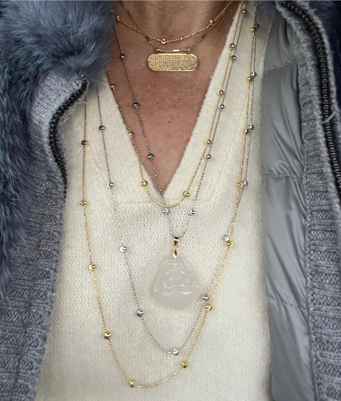 Gold Silver Ball Necklaces