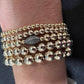 Gold Diamond Hand Bead Bracelet