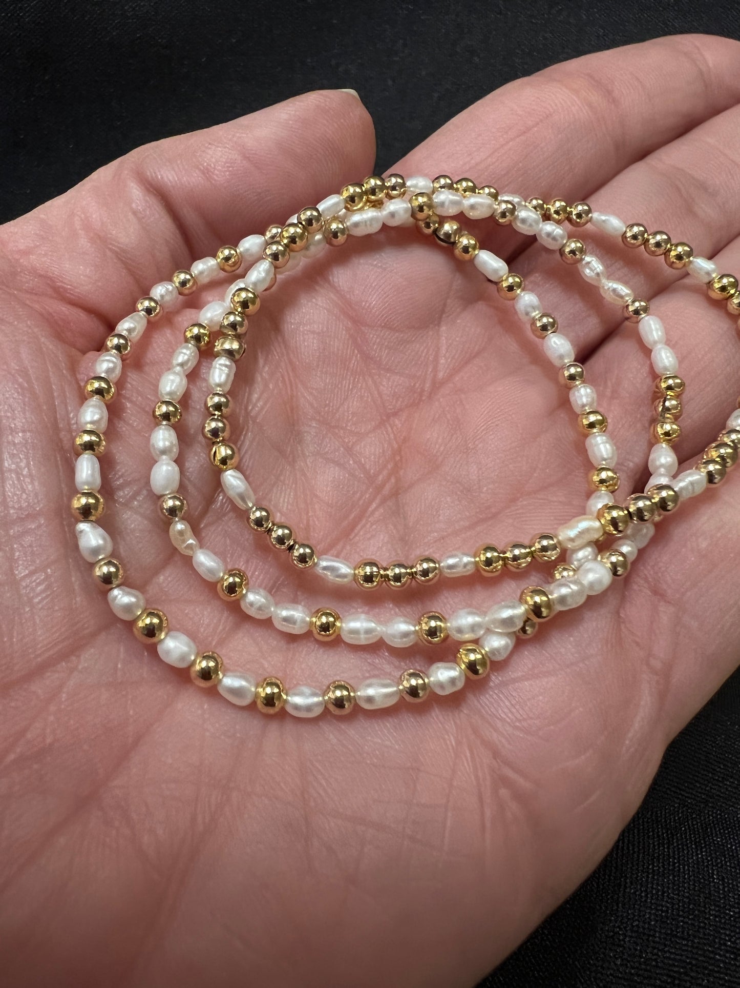 3m Fresh Water Pearl Gold Bracelets
