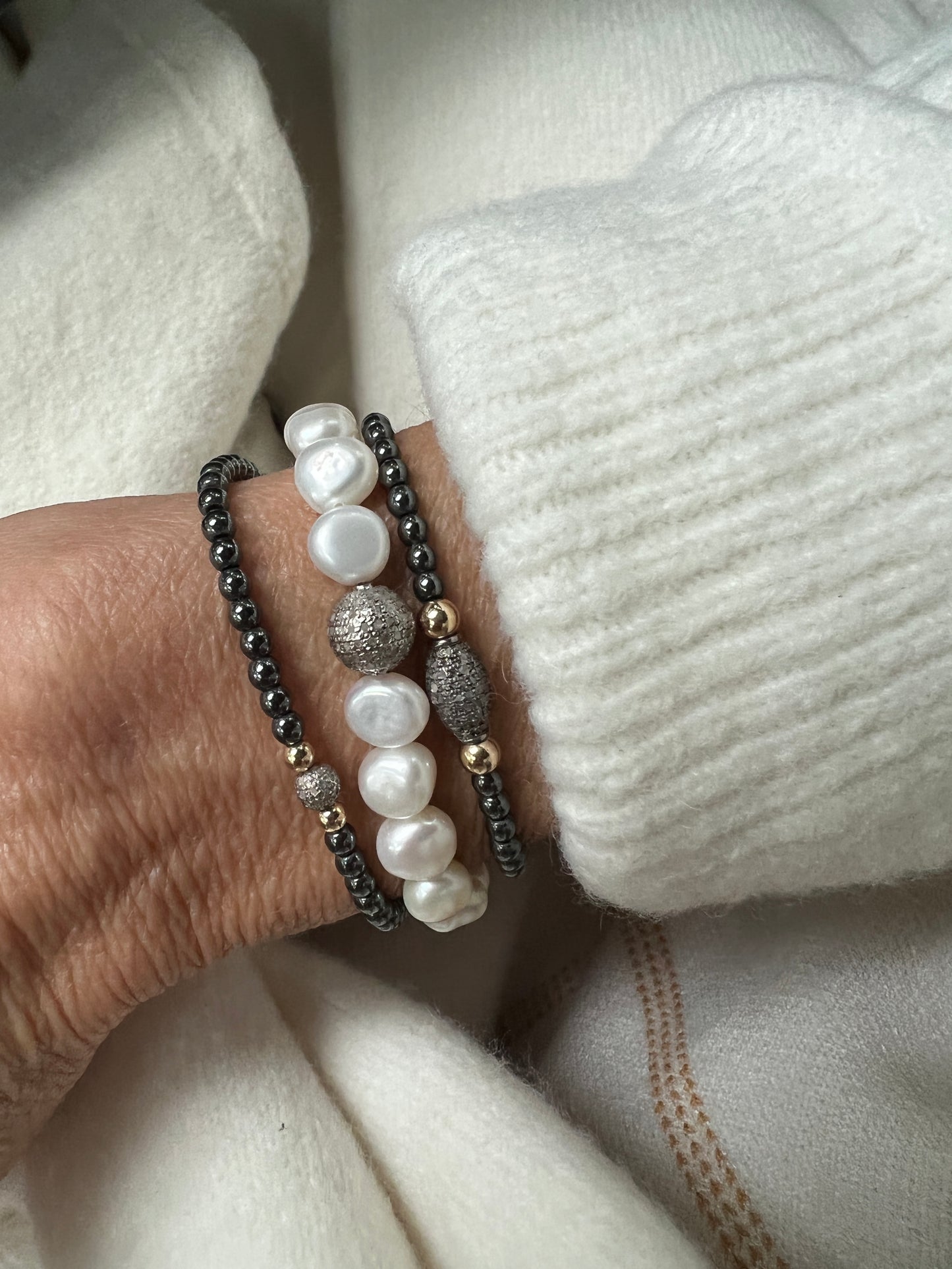 6mm Diamond Pearl Bracelet