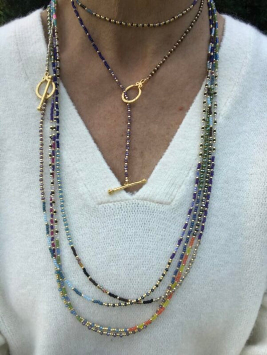 Colorful Hand Seed Bead Necklaces