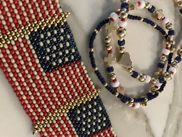 Patriotic Gold Fill Bead Bracelets