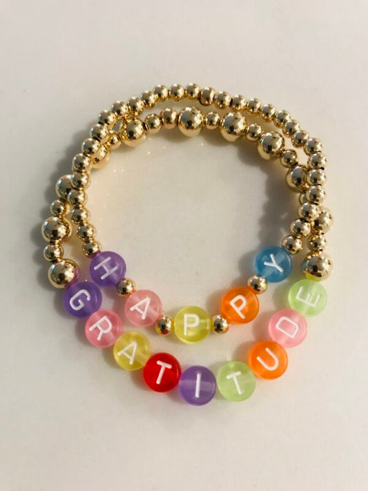 Happy/Gratitude Gold Bracelet