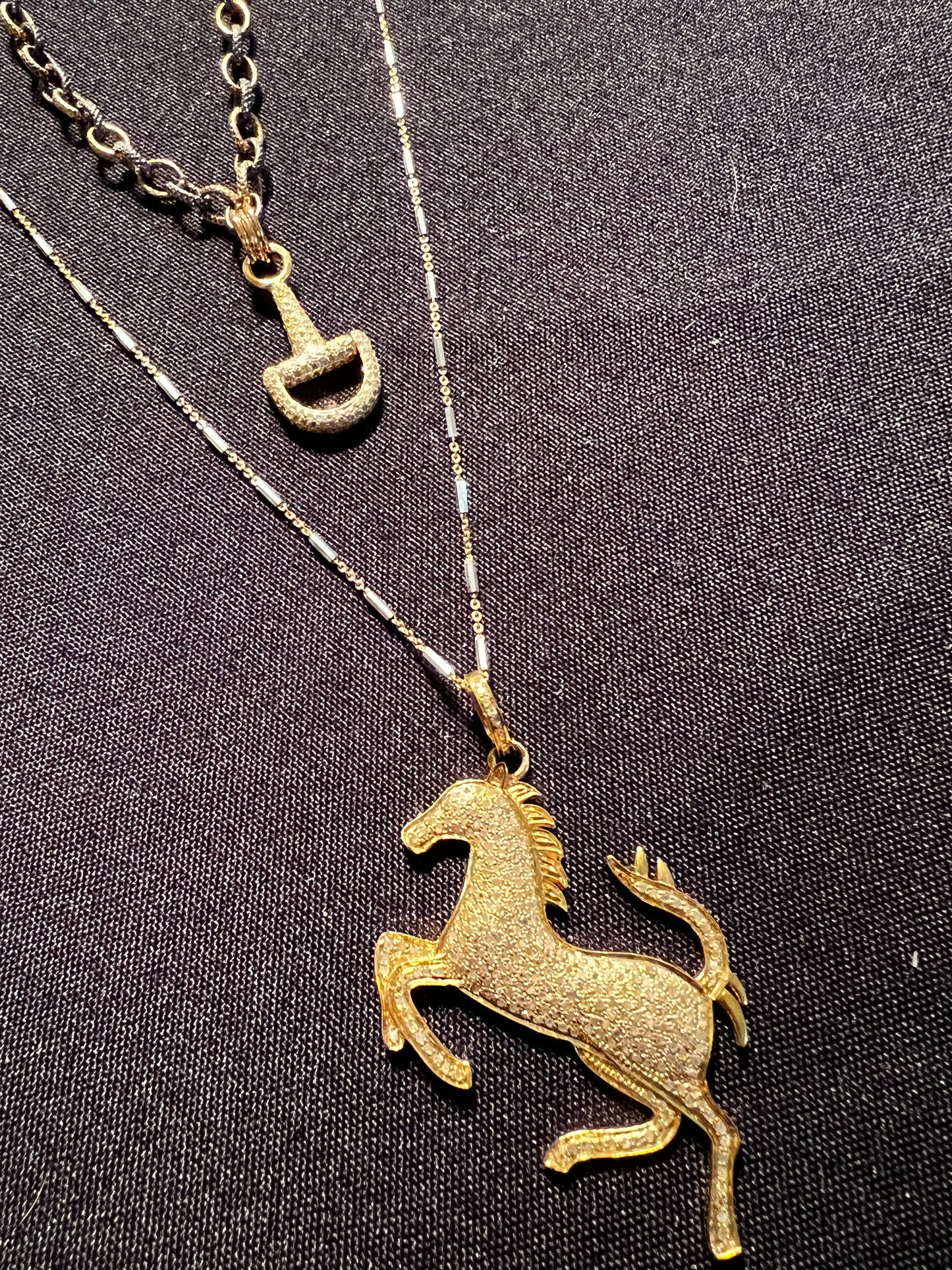 Diamond Gold Horse Necklace