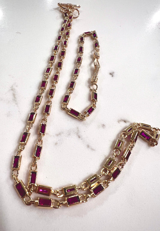 Magenta Bracelet Necklace