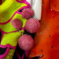 Magenta Hand Beaded Earrings