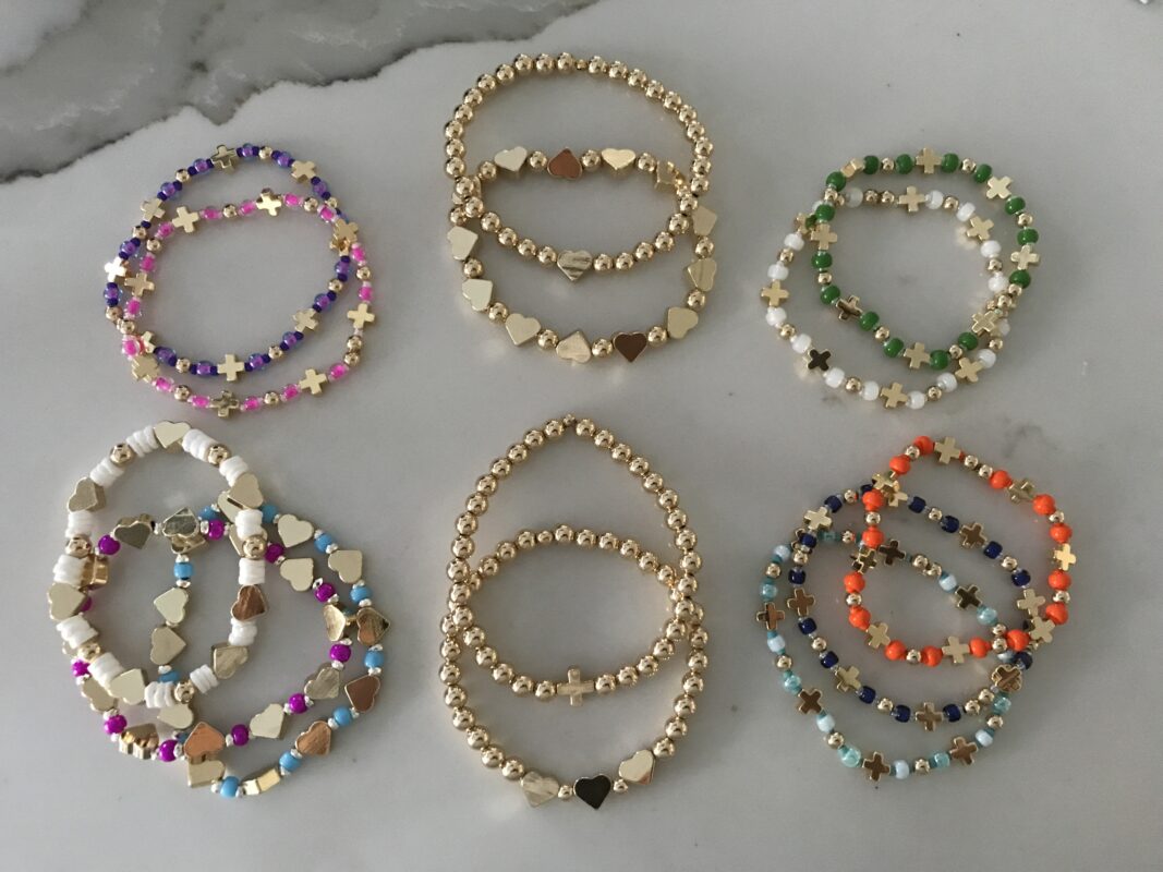 Gold Fill Cross Bead Bracelets