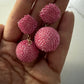 Pink Hand Beaded Earrings