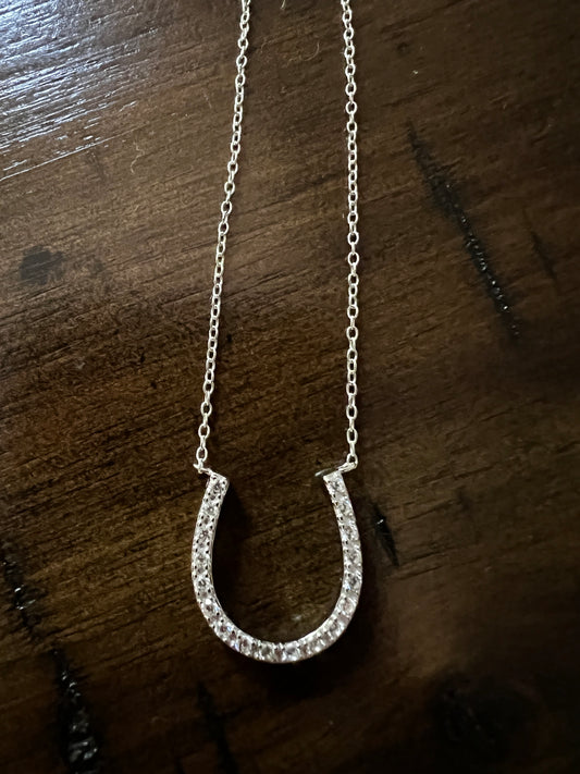 Pave Horse Shoe Necklace