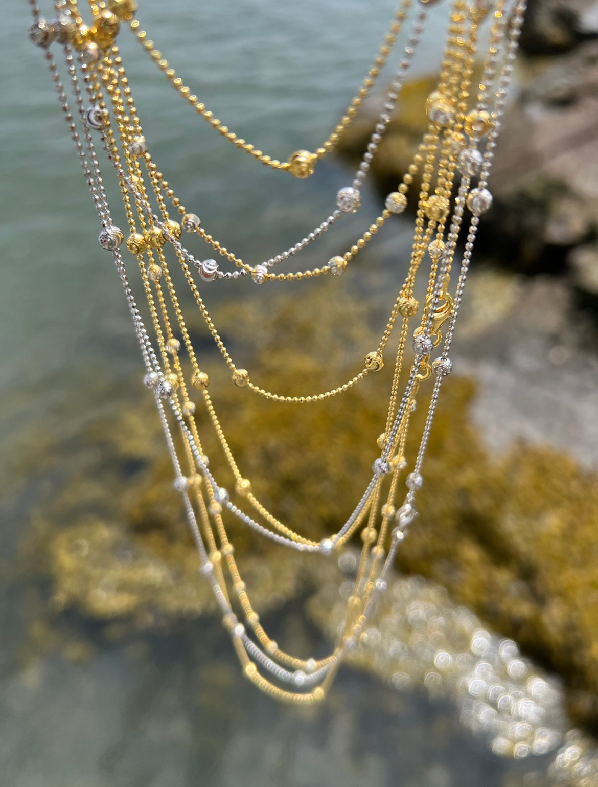 Gold Silver Ball Necklaces