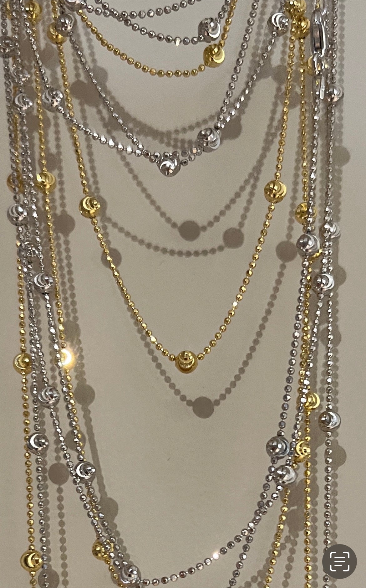 Gold Silver Ball Necklaces