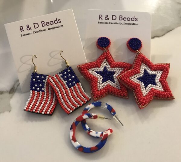 Patriotic Bead Earrings