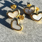 Mother Of Pearl Gold Heart Earrings