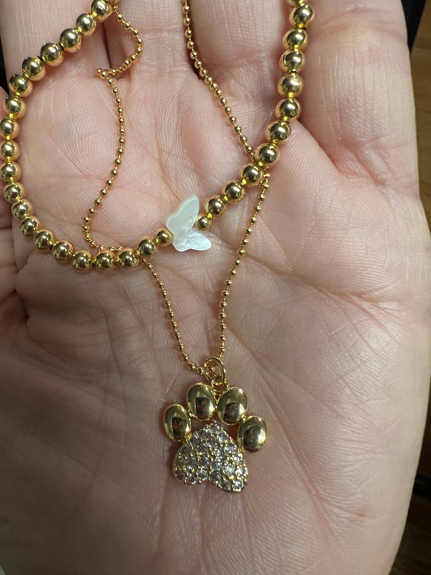 CZ Paw Necklace