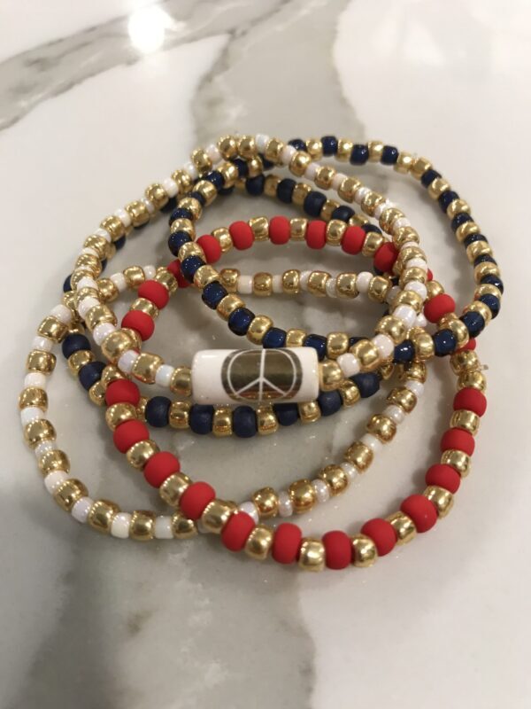 Red, White, Blue Peace Bracelets