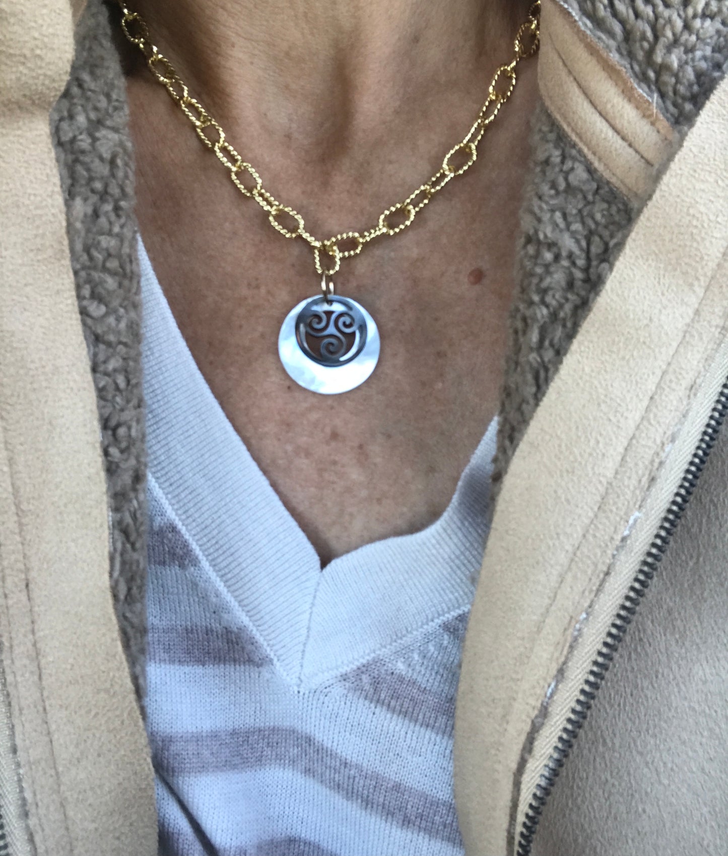 Mother Of Pearl Pendant Necklace