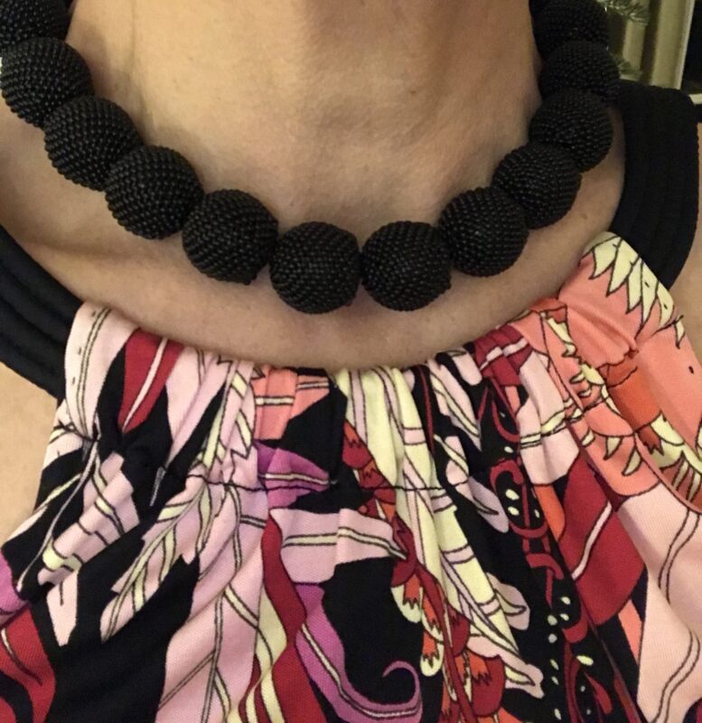 Black Hand Beaded Necklace