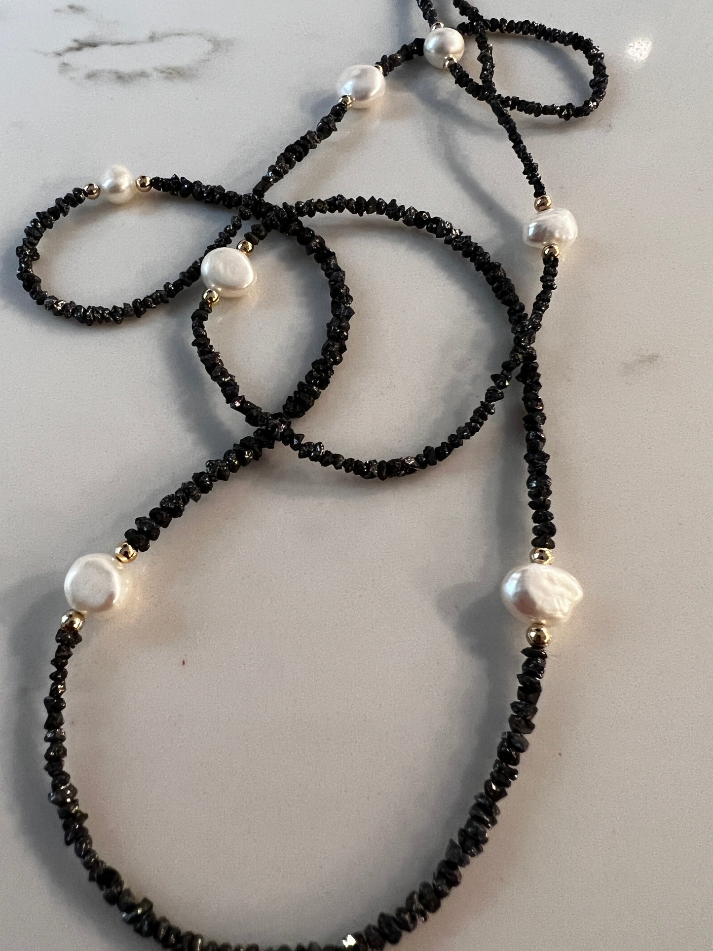 Black Diamond Pearl Necklace