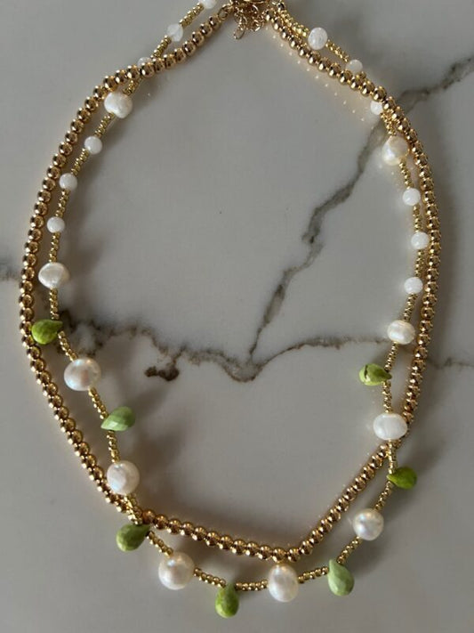 Pearl  Quartz  Beaded  Necklace