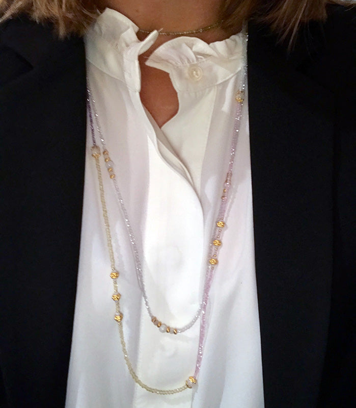 CZ  Rainbow Bead Necklace