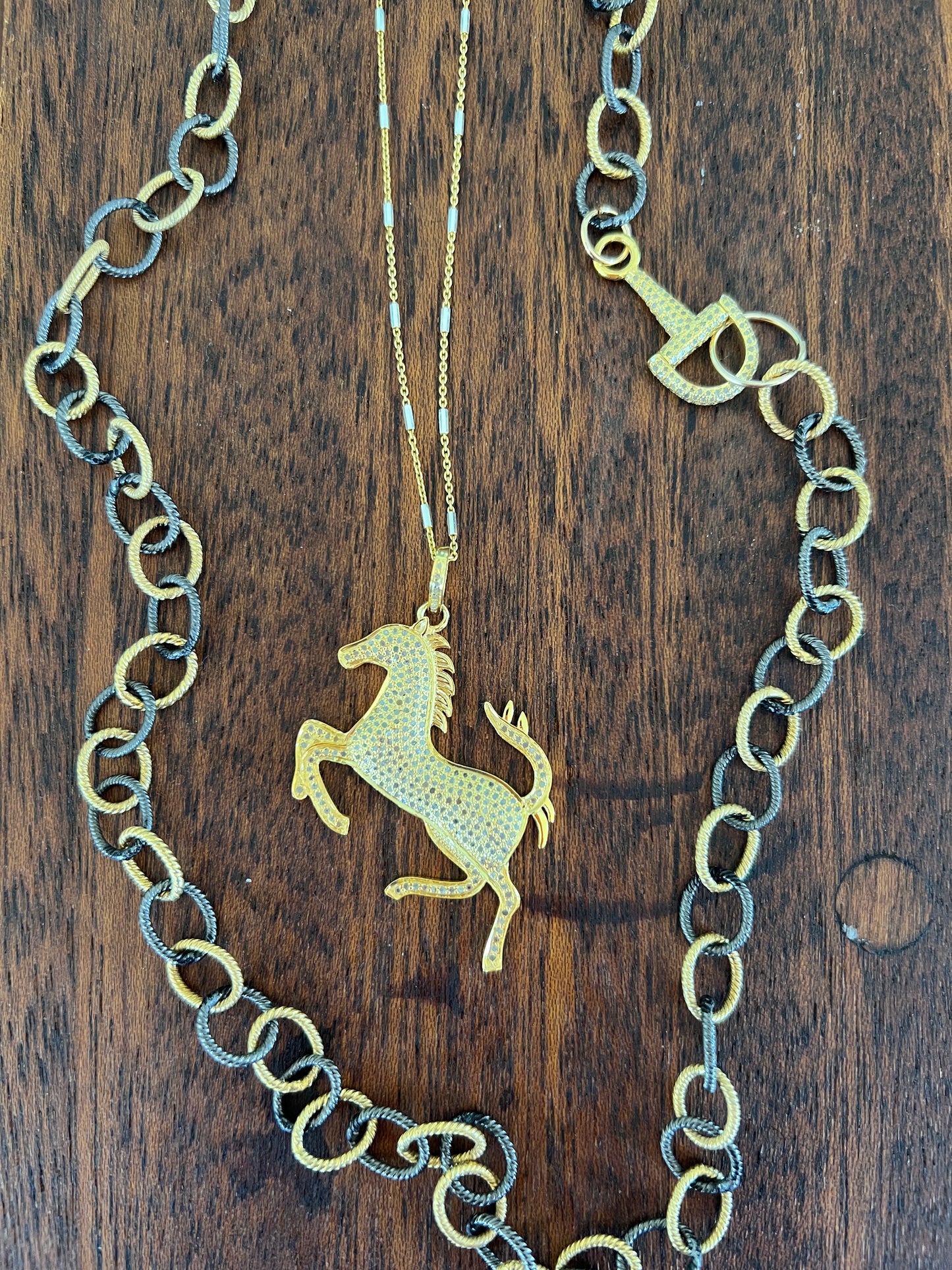 Diamond Gold Horse Necklace