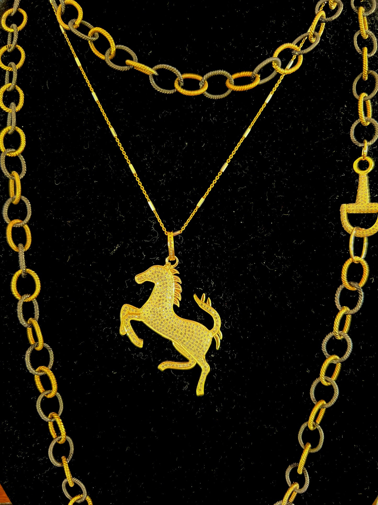 Diamond Gold Horse Necklace