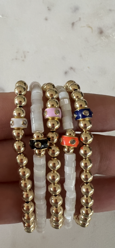 Diamond Enamel Bead Bracelets/Necklace