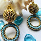 Black Gold Bead Earrings