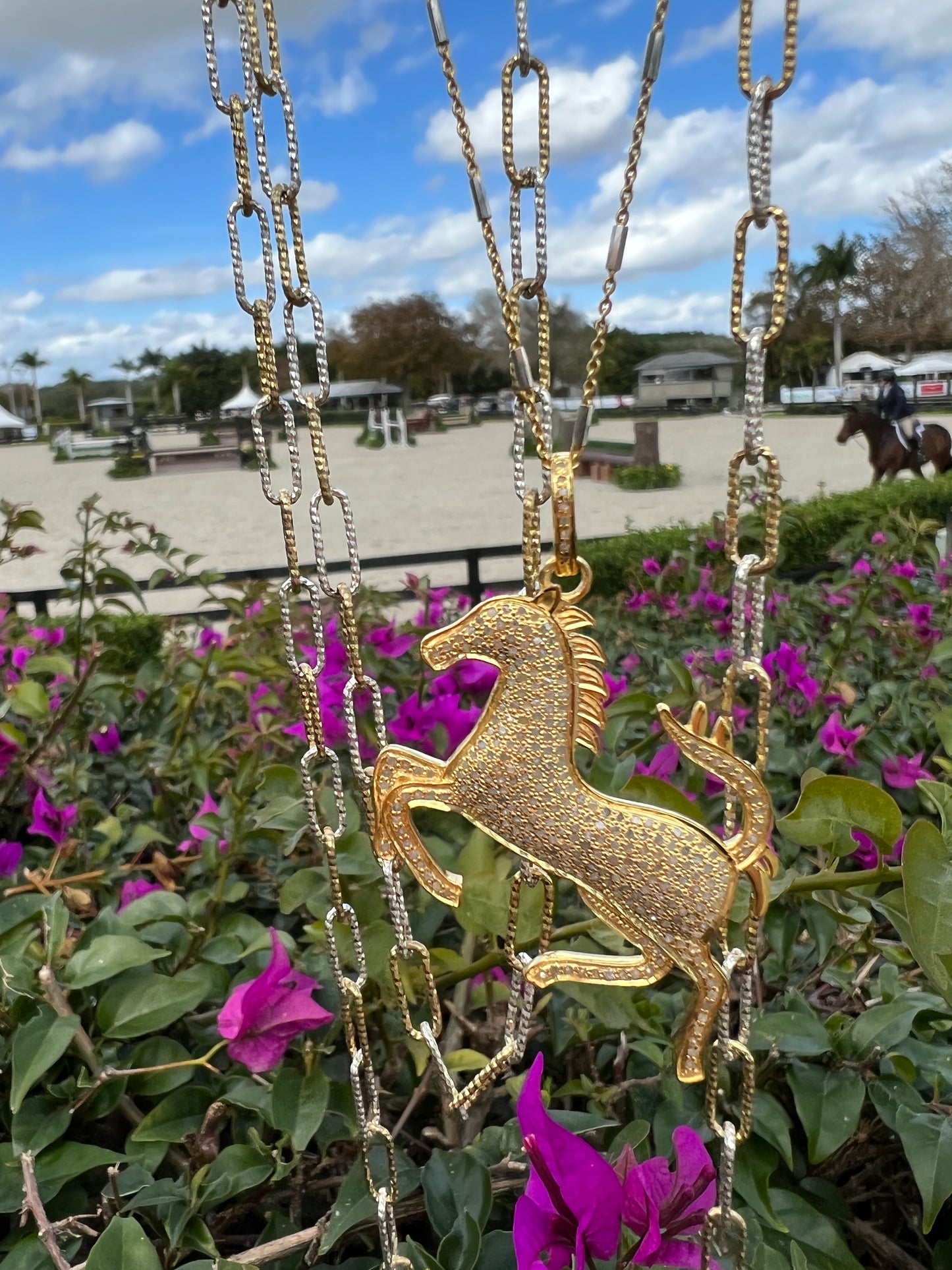 Diamond Gold Horse Necklace