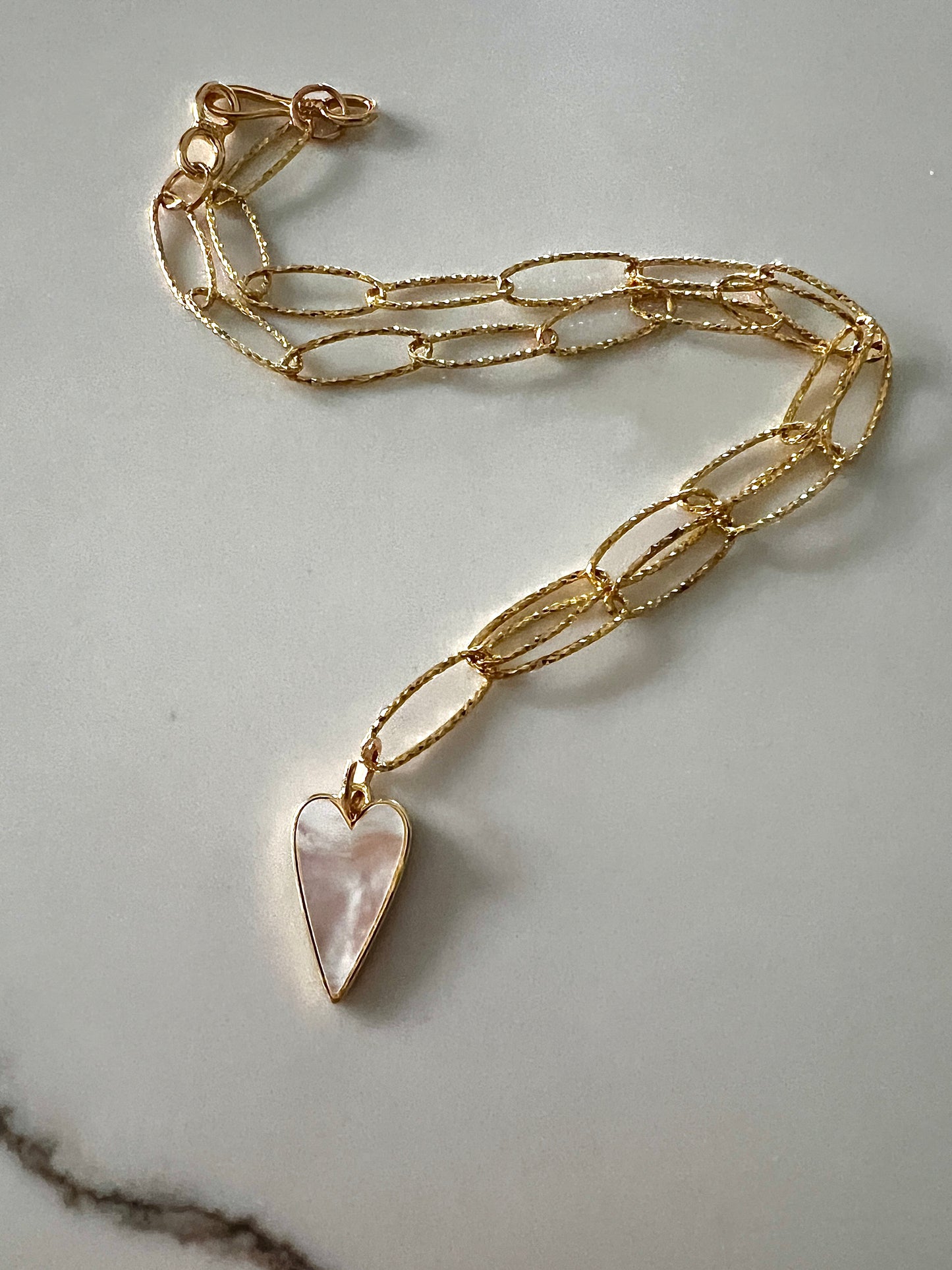Mother of Pearl Heart Necklace