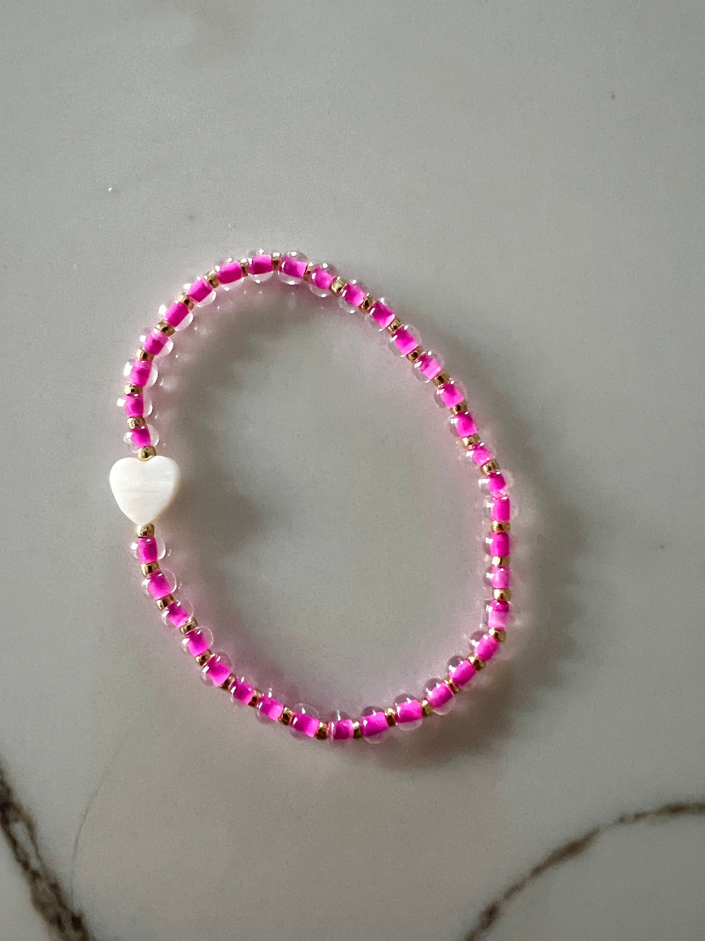 Heart Seed Bead Bracelet