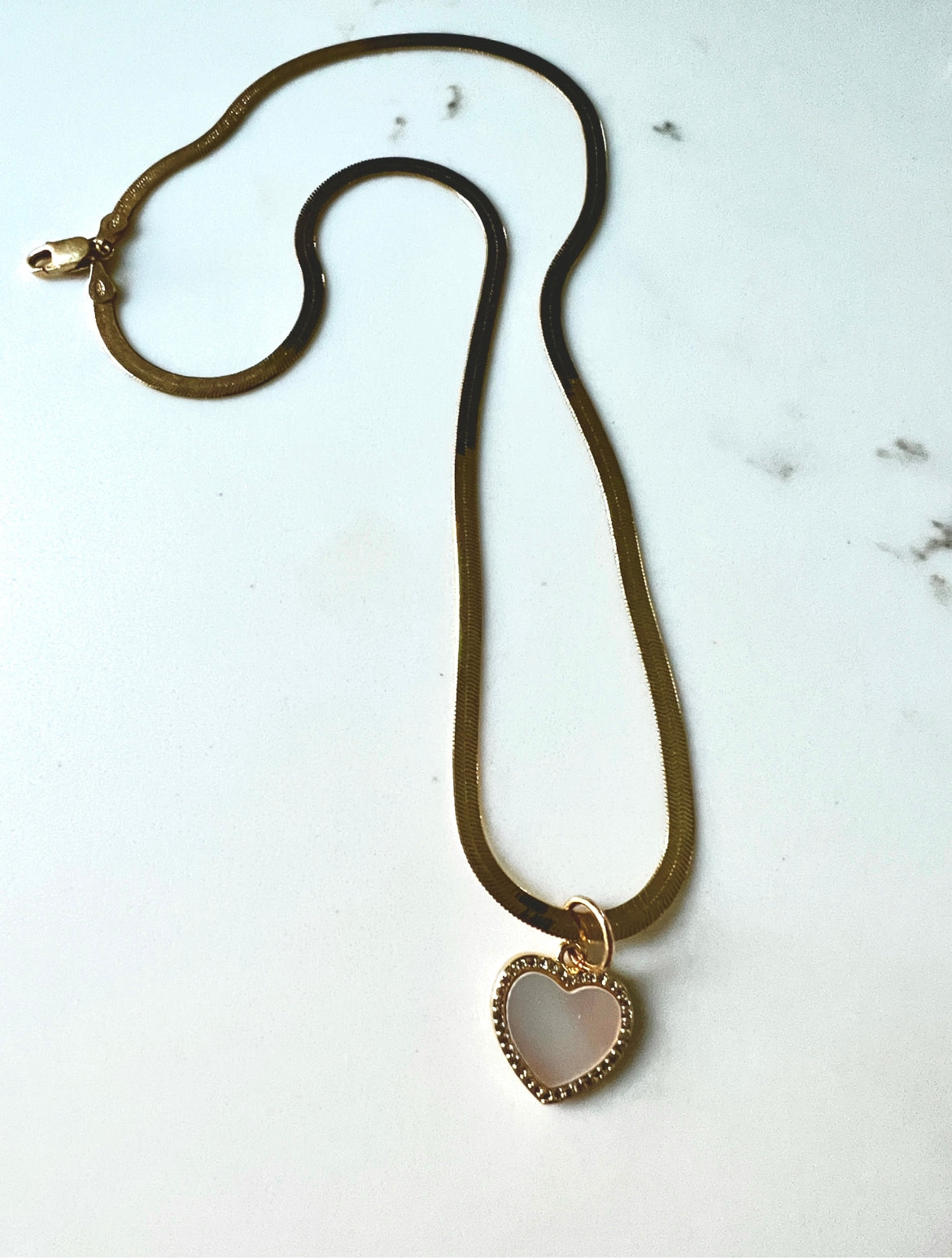 Mother of Pearl Heart Necklace
