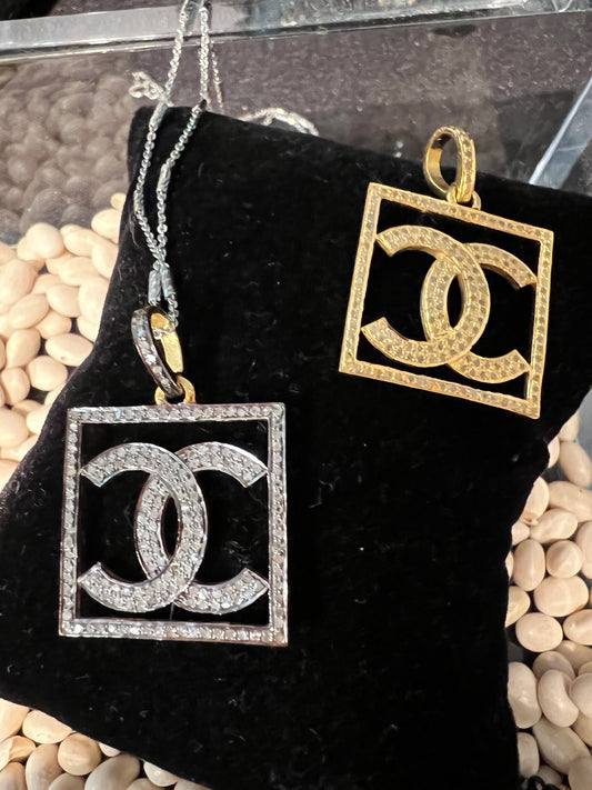 Diamond Double C Pearl Necklace