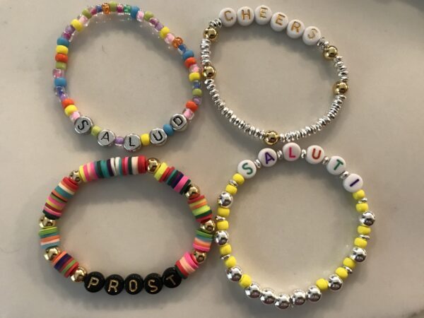 Cheers Word Bead Bracelets