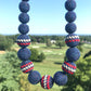 Red White Blue Bead Necklace