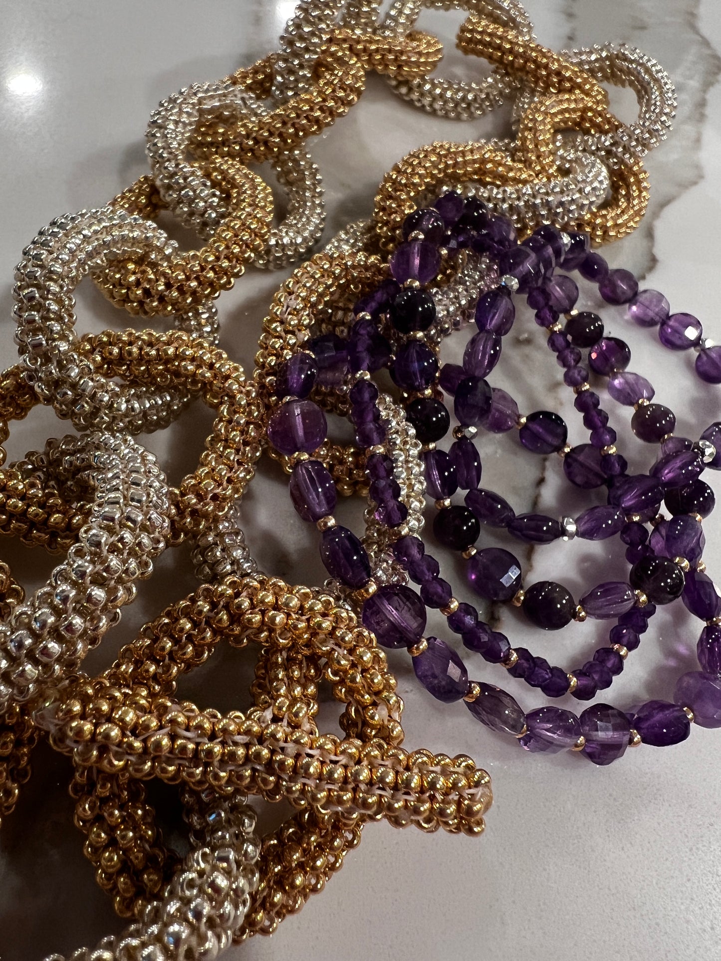 Silver Gold Chain Link Necklace
