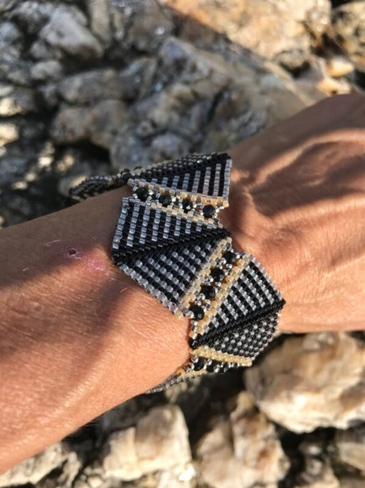 Geometric Hand Beaded Bracelets