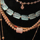 Diamond Rectangle Gold Bead Necklace