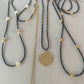 Black, Pearl, Gold Hand Beaded Necklaces