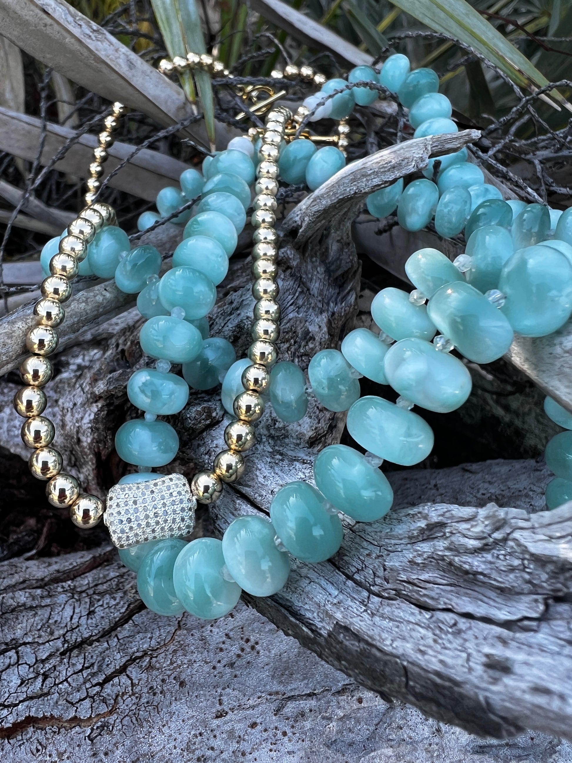 Moonstone Green Necklace – R and D Beads - Main Image