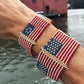 American Hand Beaded Flag Bracelet